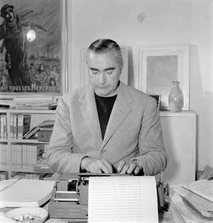 THE WRITER CURZIO MALAPARTE AT HOME IN FORTE DEI MARMI - 1954 -