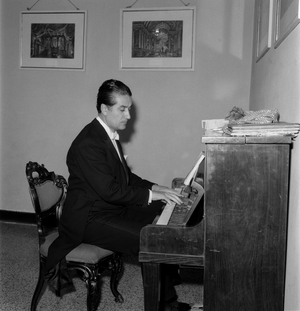 THE CONDUCTOR SERGIU CELIBIDACHE AT LA FENICE THEATRE IN VENICE - 1960 approx.