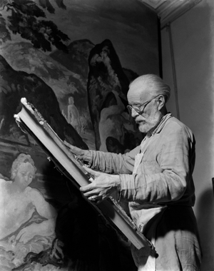 THE PAINTER FELICE CARENA IN VENICE - 1947