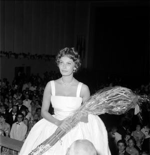 The Actress Sophia (Sofia) Loren At The Xix International Film Festival In Venice - 1958