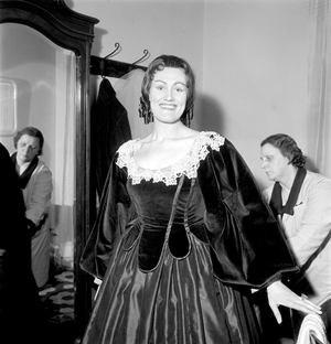 Venice, THE OPERA SINGER JOAN SUTHERLAND in his costume for opera “” Lucia de Lammermoor 'by Gaetano Donizetti - 1960
