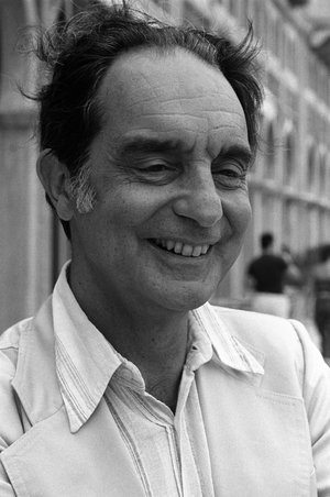 Italo Calvino, Venice Film Festival, Lido, Venice, Italy, 1981 (b/w photo)