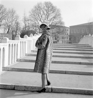 THE ACTRESS CLAUDIA CARDINALE IN VENICE - 1960 (bell hat and fur)