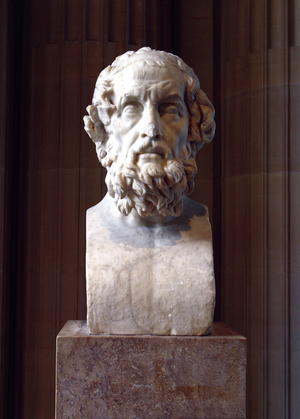 Imaginary portrait of Homere, Roman work from the 2nd century AD. Musee du Louvre, Paris.