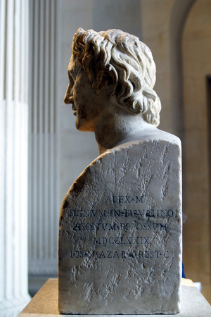 Bust of Alexandre the Great (356 - 323 BC), Louvre Museum, Paris.