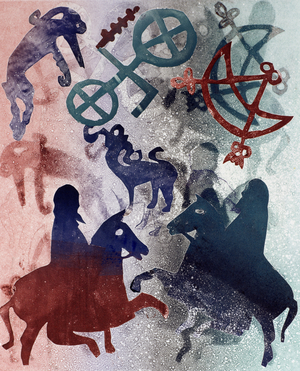 Pictish Riders, 1996 (monotype)