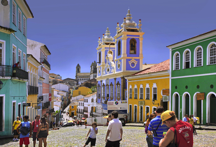 "Le Pelourinho", Pelourinho Square, Upper Town, Historic District, Salvador de Bahia, State of Bahia, Brazil (photo)