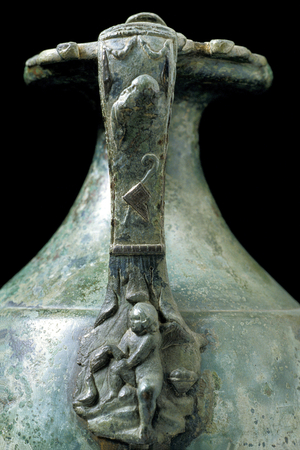 Picardy 078 - Laon - Museum - Detail Cove d'Oenochoe (bronze jug) - d'Etreux in the Aisne - Gallo-Roman period of the 2nd century