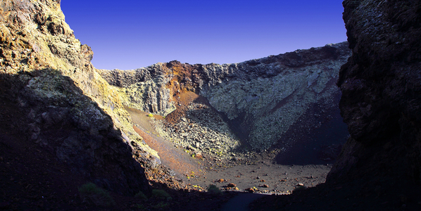 Lanzarote Island, Timanfaya National Park, inside a volcano crater (photo)