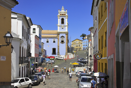 "The Pelourinho, Nossa Senhora do Rosario dos Pretos Church, Upper Town, Historic District, Salvador de Bahia, Bahia State, Brazil (photo)