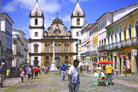 "The Pelourinho, Sao Francisco Church, Upper Town, Historic District, Salvador de Bahia, State of Bahia, Brazil (photo)