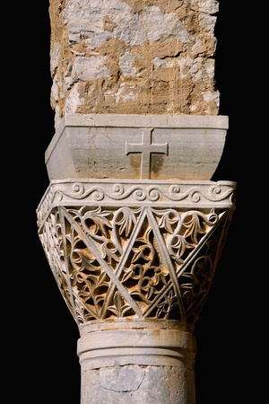 Byzantine capital, Euphrasian Basilica, City of Porec, Croatia (stone)