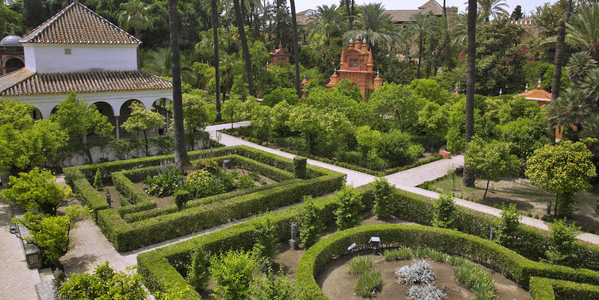 Gardens, Alcazar, Seville, Andalusia, Spain (photo)