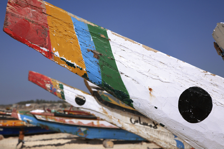 Senegal, pirogue detail at Mboro (photo)