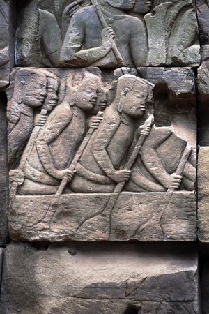 Bayon temple, bas relief, Angkor site, Cambodia (photo)