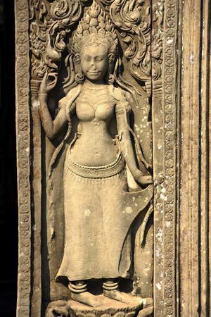 Bayon temple, bas relief, Angkor site, Cambodia (photo)