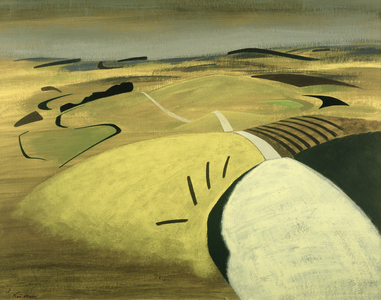 Road Over the Downs, 1983 (acrylic on card)