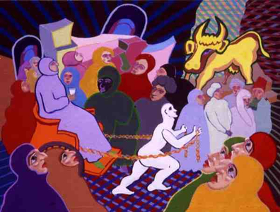'The Queen brings an Offering for the Dead', illustration no. 4 to 'Persians' by Aeschylus (oil on canvas)