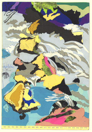 Yellow and Blue Waterfall, 1990s (collage)