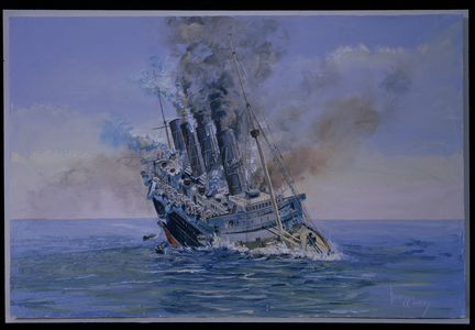 Lusitania Sinking (oil on canvas)