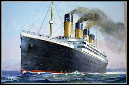 The Titanic at Speed (oil on canvas)
