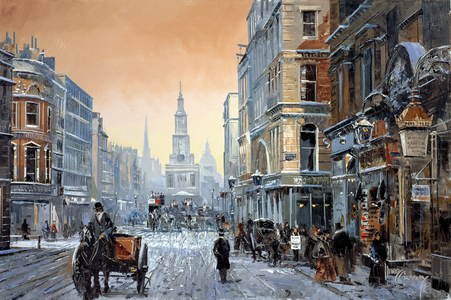 London Scene (oil on canvas)
