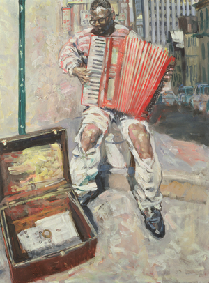 Accordion Player, 1999 (oil on canvas)