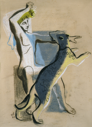 Apollo and a Leopard, 1936 (chalk & pastel on paper)