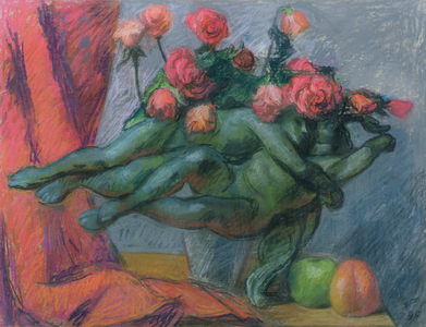 Lovers & Roses, 1990 (pastel and chalk on paper)