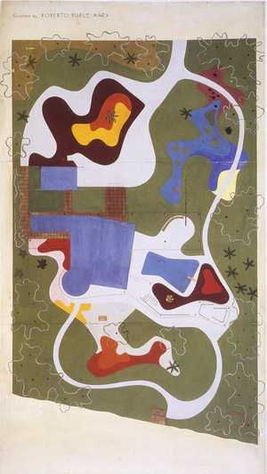 Drawing of a Garden created by Roberto Burle Marx/Landscape artist/Painter/Botanist/Sculptor/Mucsician