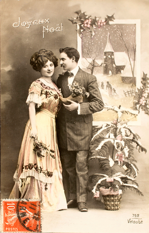 Old postcard/Love/Seduction/Merry Christmas