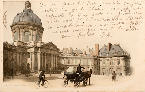 Postcard/The institute/Paris/Seine/Ile de France/France