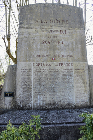 Commemorative monument of the fighting of June 1940/13th DI/264 th RI/L'Isle Adam/Val d'Oise