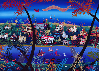 75th Anniversary of Palm Beach, Florida (oil on canvas)