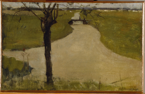 Irrigation Ditch with Young Pollarded Willow, Oil Sketch II, 1900 (oil on canvas)