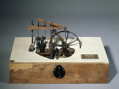 Working scale model of the double-acting rotative beam engine developed by James Watt (c. 1788), c. 1800-1900, (wood and metal)