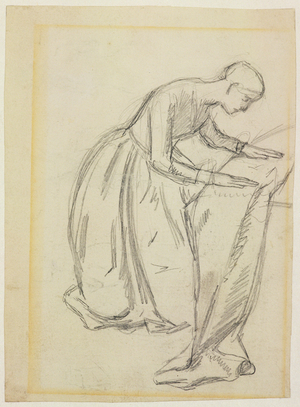 Studies for Early Pictures [Female Figure], 1857 (pencil on paper)