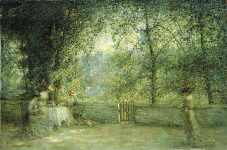 A Tea Party (oil on canvas)