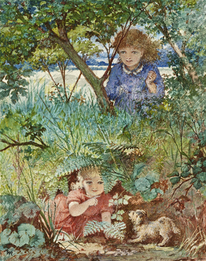 Hide and Seek, c.1880 (w/c on paper)