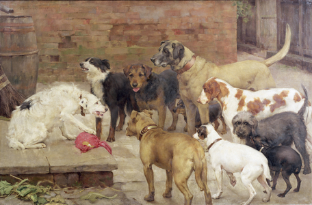 The Dog with his Master's Dinner, 1892 (oil on canvas)