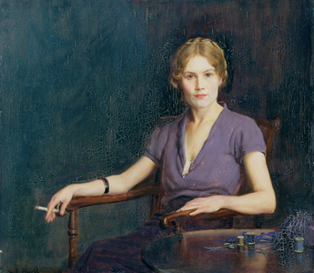 Girl with a Cigarette, 1942 (oil on panel)