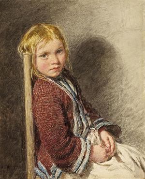 The Shy Sitter, c.1840 (w/c on paper)