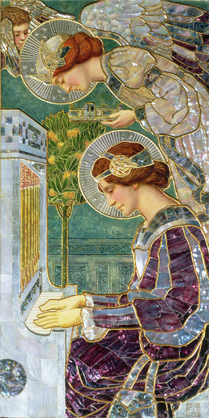 St. Cecilia, 1903 (painted relief, mother of pearl)