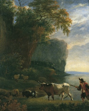 Landscape with Drover, c.1640s (oil on canvas)