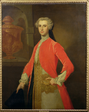 Portrait of Francis Seymour Conway, Marquess of Hertford (1719-94) in the Hunting Livery of George II (oil on canvas)