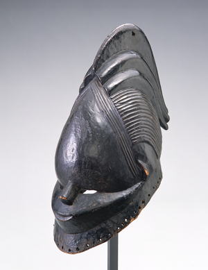 Helmet mask from the Mende tribe, Sierra Leone, 20th century (wood)