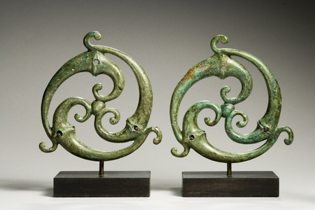 Triskele appliques, Romano-Celtic, c.3rd century AD (bronze)