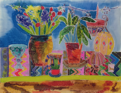 Artist's Sideboard, 2006 (dyes on silk)