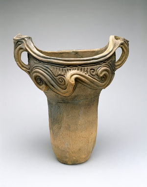 Pot with Whorl Design, c.7500-300 BC (low-fired ceramic clay)