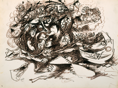 Untitled (O'Connor-Thaw 771) c.1946-47 (brown ink and Indian ink on paper)